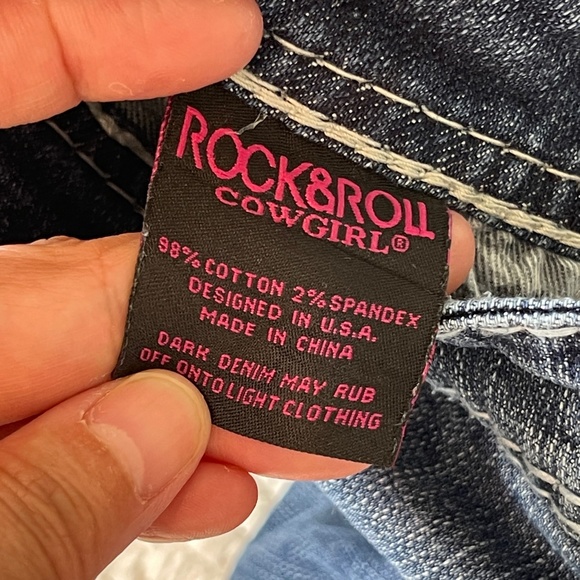Rock & Roll Cowgirl Dark Blue Boot Cut Jeans - Picture 11 of 16